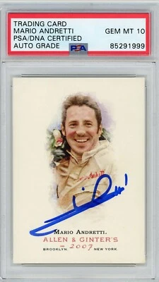 2012 Topps Allen & Ginter Mario Andretti SIGNED #19 Card PSA 10 AUTOGRAPH Slab - Image 1 of 2
