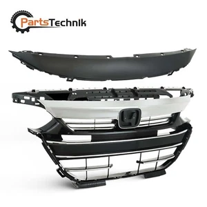 For 2021-2023 Honda Accord 4Pc Factory Style Front Bumper Grille&Grille Cover - Picture 1 of 13