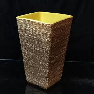 Shawnee, USA - gewebte strukturierte Vase #868 matt/glänzend, einzigartiges Design, markiert 8" - Bild 1 von 4