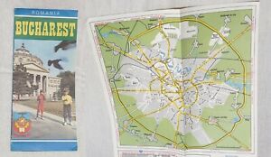 Socialist Republic of Romania advertisement tourist leaflet & map Bucharest 1980