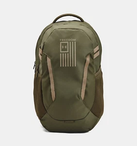 Under Armour UA Hustle 6.0 Freedom Unisex OSFA 16" Laptop Backpack, Green/Bayou - Picture 1 of 6