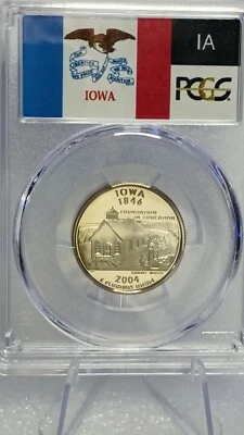 2004 S 25C Clad Iowa Quarter PCGS PR70DCAM #751 Transparent Pricing - Image 1 of 2