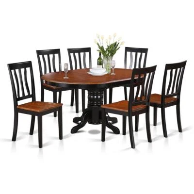 7  Pc  Dining  room  set-Oval  Table  with  Leaf  and  6  Dining  Chairs - Image 1 of 4
