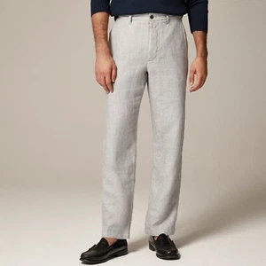 J. Crew Men's Classic-Fit 100% Linen Trouser Pants Pebble Gray 34x34 NWT - Picture 1 of 9