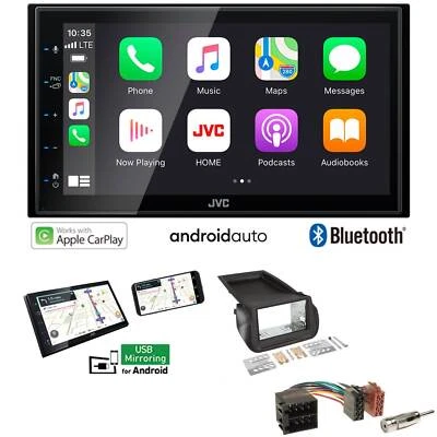 JVC KW-M560BT Autoradio Apple CarPlay Android Auto für Fiat Qubo ab 2008 schwarz - Bild 1 von 4
