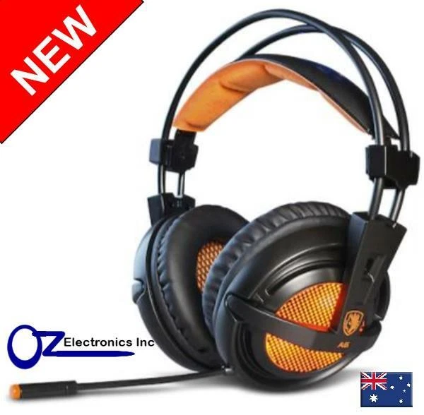Sades A6 7.1ch Virtual Surround Gaming Headset LED USB PC PS4 PS5 Switch NEW AUS - Image 1 of 4