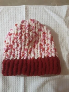 Beautiful strawberry shortcake colored handmade knit hat - Picture 1 of 1