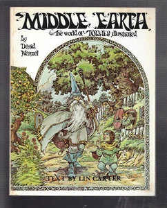 Middle Earth World of Tolkien by David Wenzel 1977 PB Inscribed With Drawing - Imagen 1 de 3