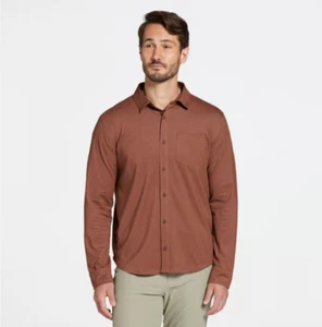 VRST Herren Button Down Hemd Gr. Small Earth Brown Heather Anti-Geruch Stretch - Bild 1 von 10