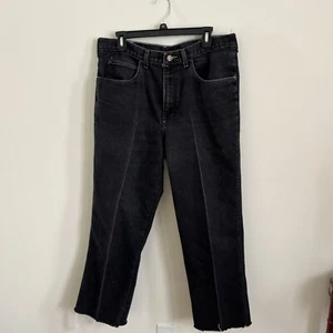 Vintage 1970’s Sheplers Bootcut Western Black Denim Jeans 34x24 USA - Picture 1 of 4