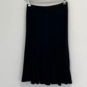 Womens Chico's Travelers 1 US M Skirt Slinky Black Knee Length Elastic Waist - Picture 1 of 3