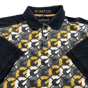 Vintage y2k G-UNIT Chain Logo Graphic Polo Shirt Button Up Size XL Baggy Hip Hop - Picture 1 of 6