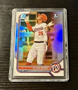2022 Bowman Draft Chrome Elijah Green Refractor #BDC-23 Nationals Rookie 1st - Picture 1 of 2