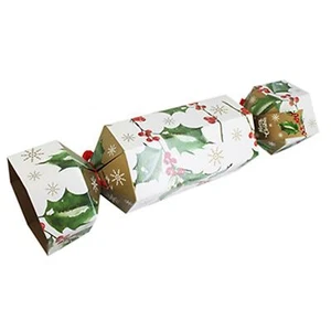 Christmas - Giant Flat-pack Cardboard 'Cracker' Gift Box - Holly - Picture 1 of 1