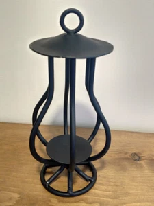 Lantern Tea light / Votive candle holder - Amish handcrafted black wrought iron - Picture 1 of 11