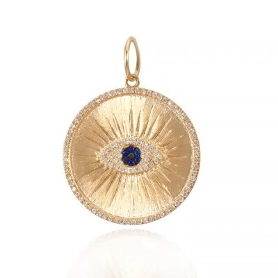 Дизайнерский сглаз бриллиант подвеска 925 пробы синий сапфир подвеска подарки - Изображение 1 из 3