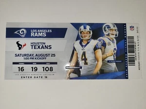 Los Angeles Rams 8/25/2018 NFL ticket stub vs Houston Texans LA Coliseum - Picture 1 of 1