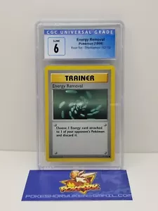 Pokemon 1999 CGC 6 Base Set Shadowless Energy Removal 92/102 - Imagen 1 de 4