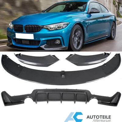 Frontspoiler + Heckdiffusor Carbon Optik für BMW F32 F33 F36 mit M-Paket - Bild 1 von 4