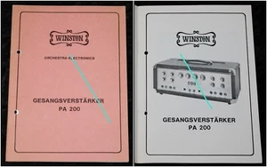 Winston Gesangsverstärker PA 200 ,ältere Bedienungsanleitung - Bild 1 von 9
