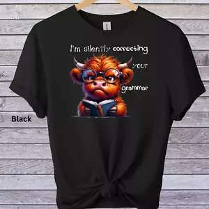 Lustiges T-Shirt Highland Kuh Grafikdruck T-Shirt Unisex Neuheit weicher Stil T-Shirt - Bild 1 von 19