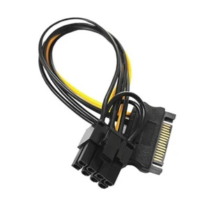 15pin SATA Male To 8pin PCI-E Power Supply Cable For Graphics Video Card - Picture 1 of 8