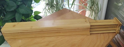 竹制厨房抽屉分隔板收纳器可调节4件套16-22英寸可扩展 — 第 1/4 张图片