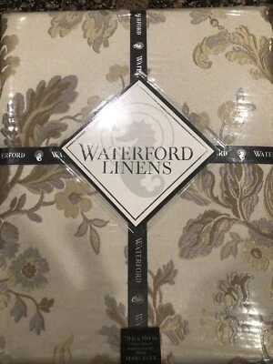 $80 MARCELLE WATERFORD  LINENS TABLECLOTH Oblong 70”x104” For 8 To 10 People - Image 1 of 4