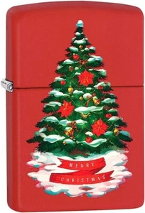 Zippo 61515 Merry Christmas Tree Red Matte Lighter - Picture 1 of 1