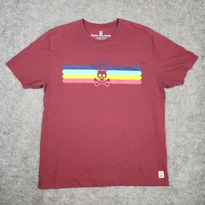 Psycho Bunny T-Shirt Herren XL rot Häschen Grafikdruck Rundhalsausschnitt Größe 7 - Bild 1 von 8