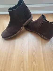 WOMENS HUSH PUPPIES OLIVE MARROON SUEDE CHELSEA BOOTS UK 6 ANKLE SHOES SLIP ON - Picture 1 of 8