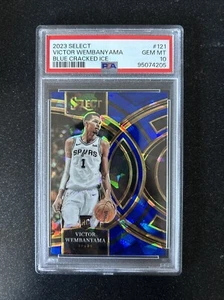 2023 Select Victor Wembanyama Blue Cracked Ice Premier #121 PSA 10 gemme - Foto 1 di 2