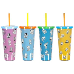 Gibson 129407.01 Peanuts 70th Anniversary 4 Stück Kunststoff 23,6 Unzen Becher Set - Bild 1 von 1