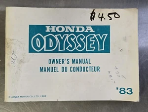 HONDA ODYSSEY 1983 MOTORCYCLE OWNER'S MANUAL ENGLISH + FRENCH - Foto 1 di 5