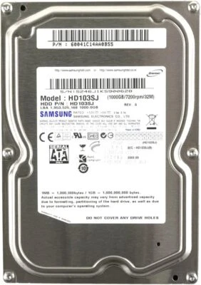 Samsung HD103SJ 1TB F3 EcoGreen SATA 7200rpm 16MB 3.5 Inch Internal Hard Drive - Image 1 of 3