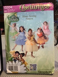 UC Simplicity 0204 Child Costume Pattrn Disney Fairies Bodice Skirt Wing  Sz 4-8 - Picture 1 of 2