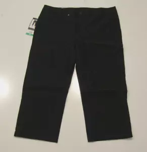 EDDIE BAUER Womens Black Tech Capris Pants Lightweight Sz 14 NWT - Picture 1 of 3