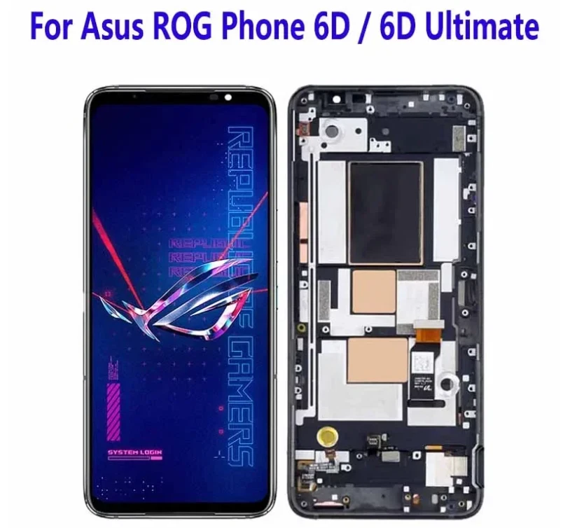 For Asus ROG Phone 6D Ultimate Complete LCD Display Touch Screen Digitizer Frame - Image 1 of 1