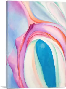 ARTCANVAS Music, Pink and Blue No. 2 1918 Canvas Art Print by Georgia O'Keeffe - Picture 1 of 15
