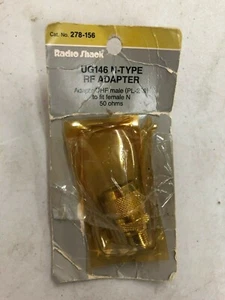 NEW RadioShack 278-156 UG146 N type RF adapter UHF male PL-259 to female 50 ohms - Picture 1 of 2