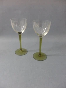 Antik Jugendstil Art Nouveau Glas Weinglas 2 Stück verre à vin Sammlerstücke - Picture 1 of 7