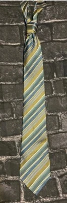 Corbata Croft & Barrow Multicolor Rayas 100% Seda Tradicional Azul y Verde PASCUA Foto 1 de 4