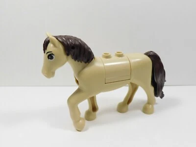 Минифигурка животного LEGO Friends желтовато-коричневая лошадь с темно-коричневой гривой и хвостом B8 - Изображение 1 из 2