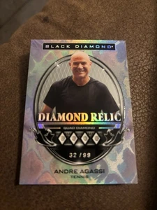 Andre Agassi 2025 Goodwin Champions Patch Quad Diamond Black Diamond Relic /99 - Picture 1 of 3