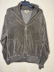 Vintage JUICY COUTURE Gray Velour Jacket Zip Up Size Large - Picture 1 of 3