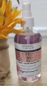 Advanced Clinicals Collagen + Rosewater Plump + Glow Facial Mist. Instant Hydrat - Picture 1 of 3