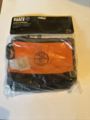 Genuine Klein Tools Stand-Up Zippered Bags - 2-pack Orange/Gray - Model# 55470 - Image 1 of 3