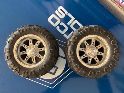 Two Proline 1117-00 MOAB 3.8” (40 Series) Tires on Weld Cheyenne wheels 23mm hex - Image 1 of 4