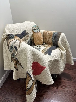 John Derian For Target acolchoado Throw Owl King novo 2025 algodão  - Imagem 1 de 4