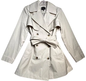 The Limited Y2K Beige Double Breasted Trench Coat Women's Sz L Rain flap Lined - Picture 1 of 20